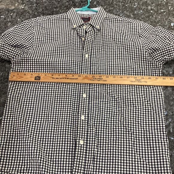 UNTUCKit Men’s Short Sleeve Black and White Gingham Button-Down Shirt Size Large - Picture 5 of 7